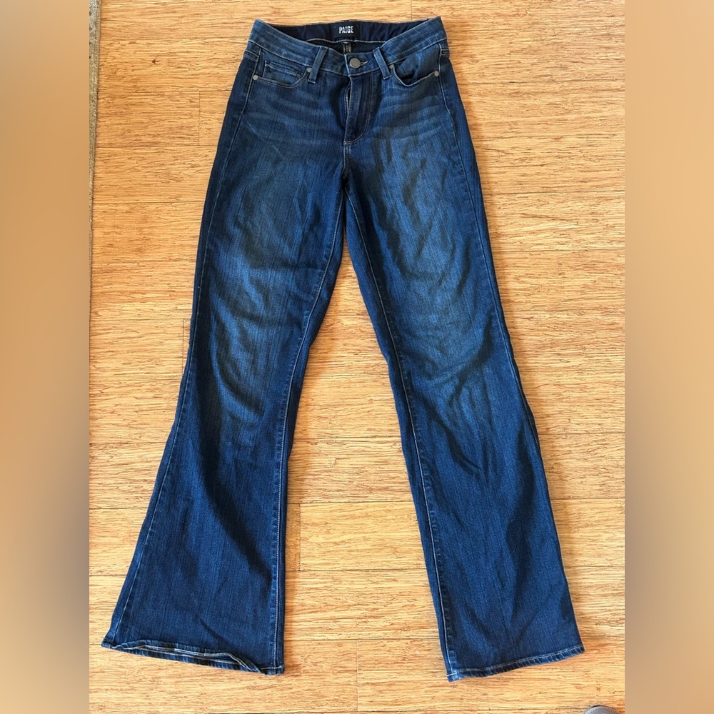 Paige Women’s High Rise Bell Canyon Dark Blue Size 24 - Picture 2 of 7